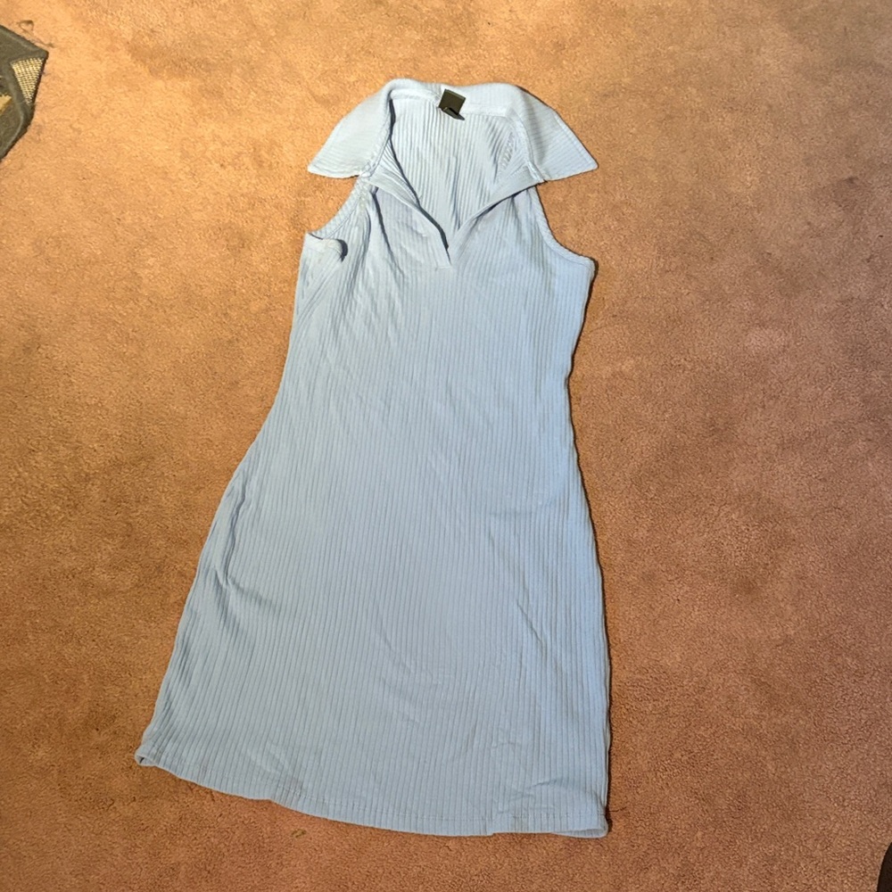 Wild Fable Blue Collared Tank Bodycon Ribbed Dress